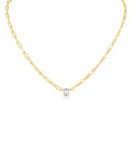Mismatched Chain and Emerald CZ Pedant