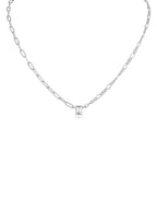 Mismatched Chain and Emerald CZ Pedant