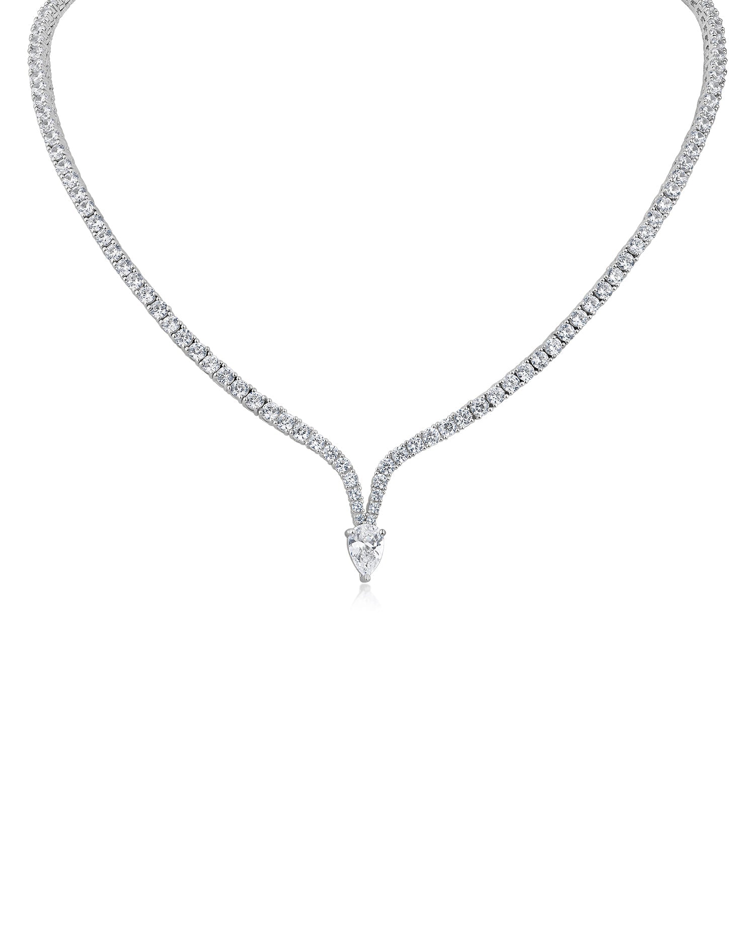 Pear CZ Drop Necklace