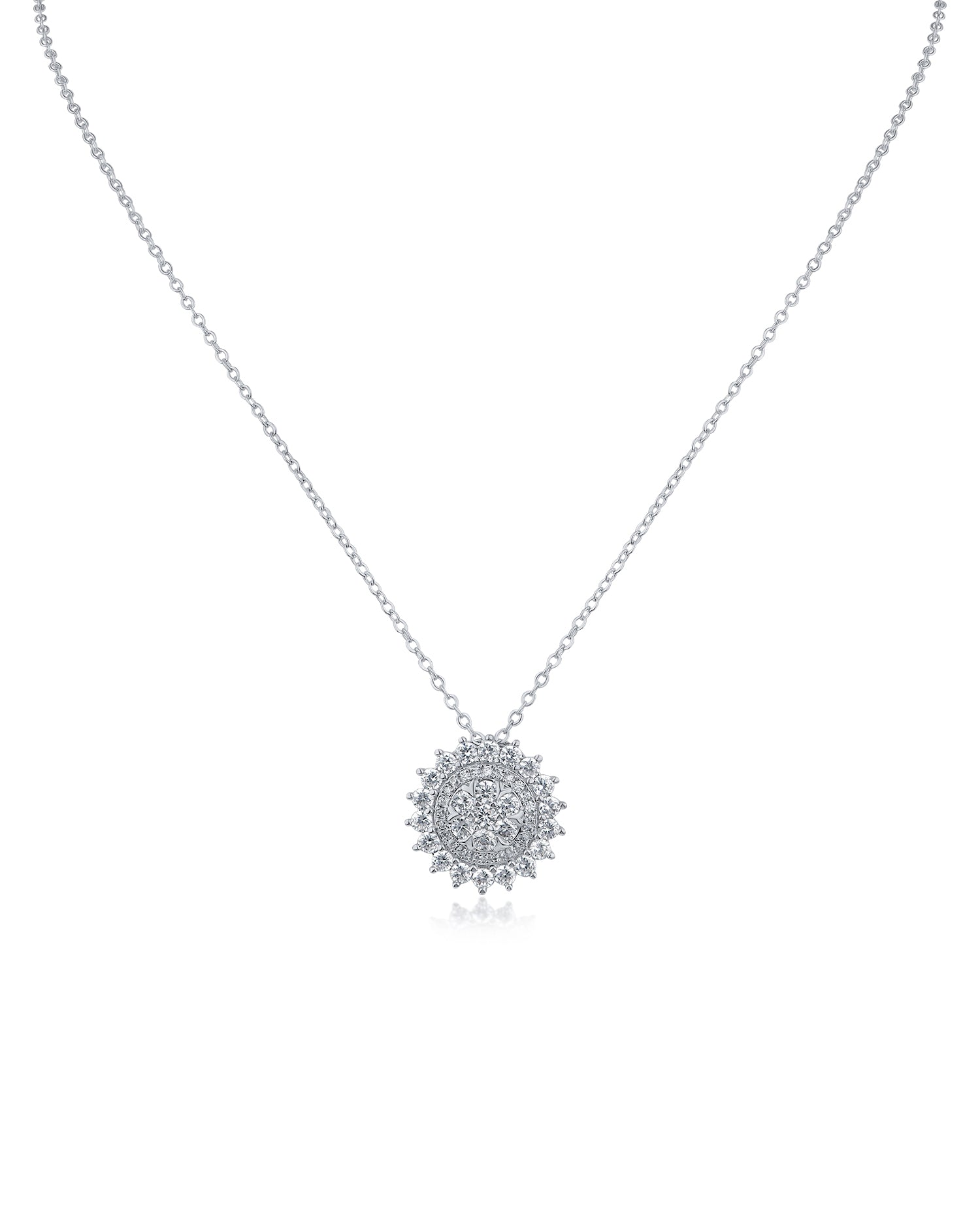 Multi Row Round CZ Pendant