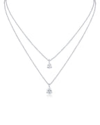 Double Stranded Pear CZ Necklace