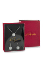 Pendant and Round Halo Earring Set