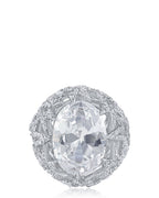 Oval and Star Setting CZ Ring