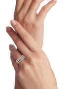 Three Tone Pave Stackable Bands