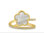CZ and Clover Wrap Ring