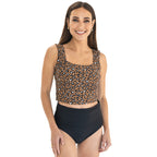 Square Neck Crop Tankini Top