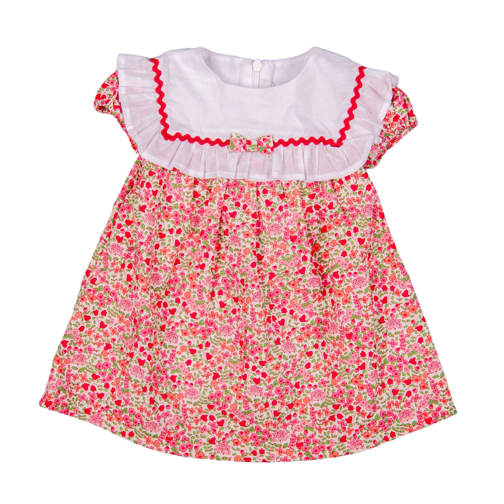 LILI ROSE | Girls Pink Floral Cotton Dress & Bloomer Set