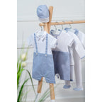 LITTLE STARS | Boys White Quilted Cotton Pants Set