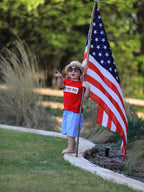 4th of july Flag Embroidery Smocking Boys Set