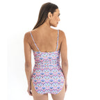 Spaghetti Strap Ruched One Piece Swimsuit