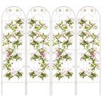 4 Pack 71 x 20 Inches Metal Garden Trellis for Climbing Plants-White