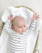 Knotted Baby Gown Set - Black Stripes (Newborn-3 months)