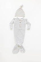 Knotted Baby Gown Set - Black Stripes (Newborn-3 months)