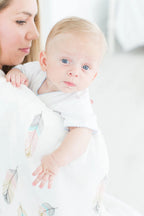 Swaddle Blanket - Bamboo and Cotton - Feather