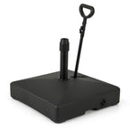 Mobile Patio Umbrella Base Water Sand Fillable Market Table Umbrella Stand with 3 Wheels-Black