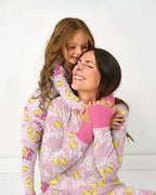 Softball Cherry Mom And Girl Matching Bamboo Women Pajama Set