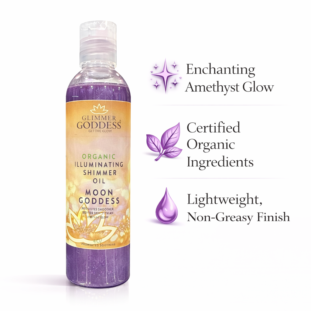Organic Shimmer Body Oil for a Soft, Non-Greasy Body Glow