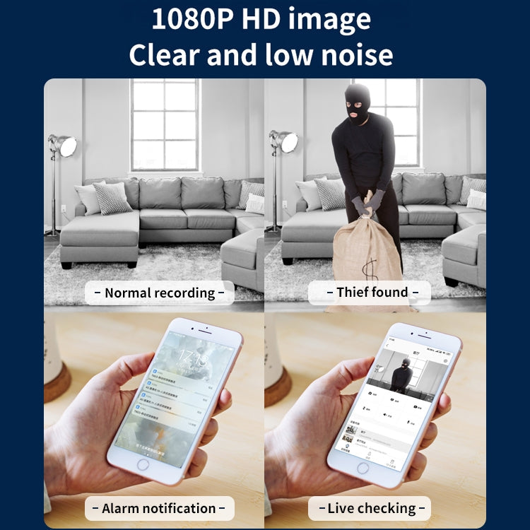 CAMSOY X1 Indoor Full HD 1080P WiFi Two Way Talk Pan and Tilt Camera (White)