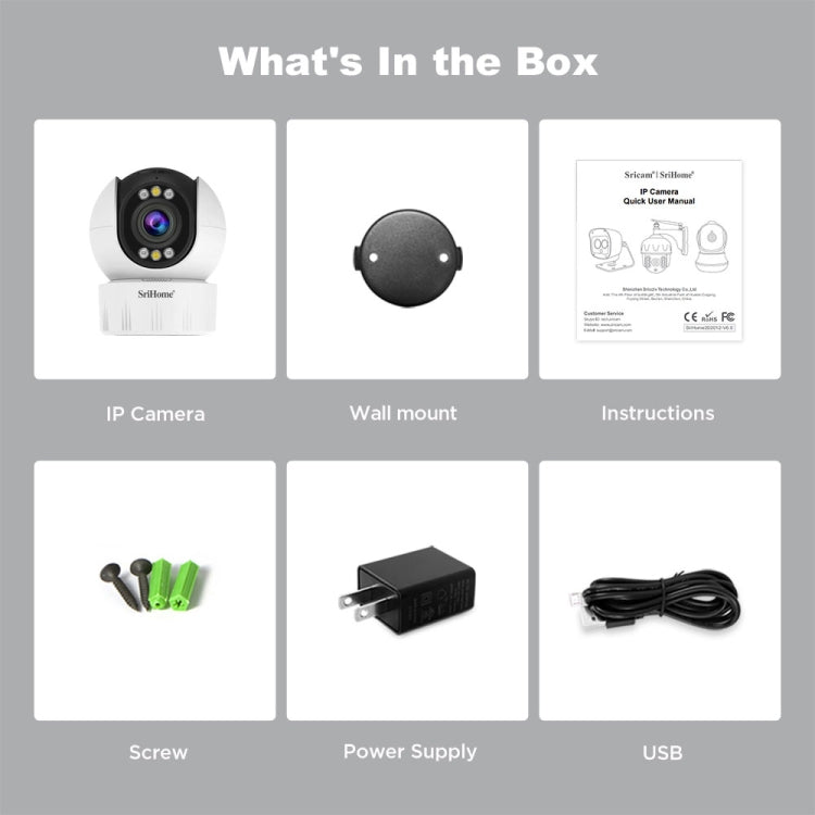 SriHome SH046 4.0 Million Pixels FHD Low Power Consumption Wireless Home Security Camera System (UK Plug)