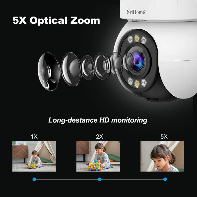 SriHome SH046 4.0 Million Pixels FHD Low Power Consumption Wireless Home Security Camera System (US Plug)