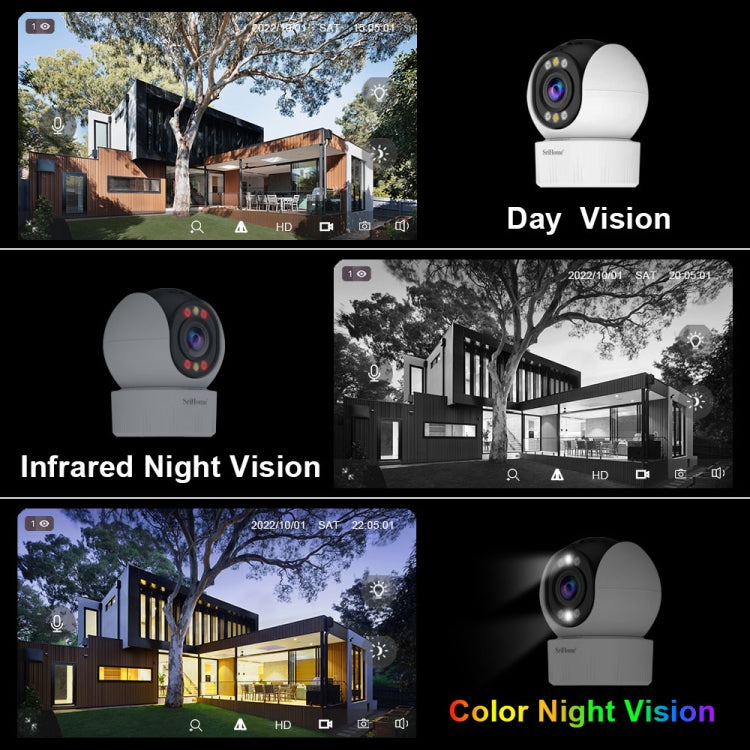 SriHome SH046 4.0 Million Pixels FHD Low Power Consumption Wireless Home Security Camera System (EU Plug)