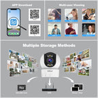 SriHome SH046 4.0 Million Pixels FHD Low Power Consumption Wireless Home Security Camera System (EU Plug)