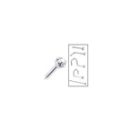 Solid 14K White Gold 2mm Clear Cubic Zirconia Nose Ring