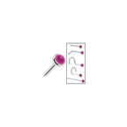 Solid 14K White Gold 2mm Genuine Pink Garnet Nose Ring