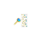Solid 14K Yellow Gold 2mm Blue Synthetic Opal Nose Ring