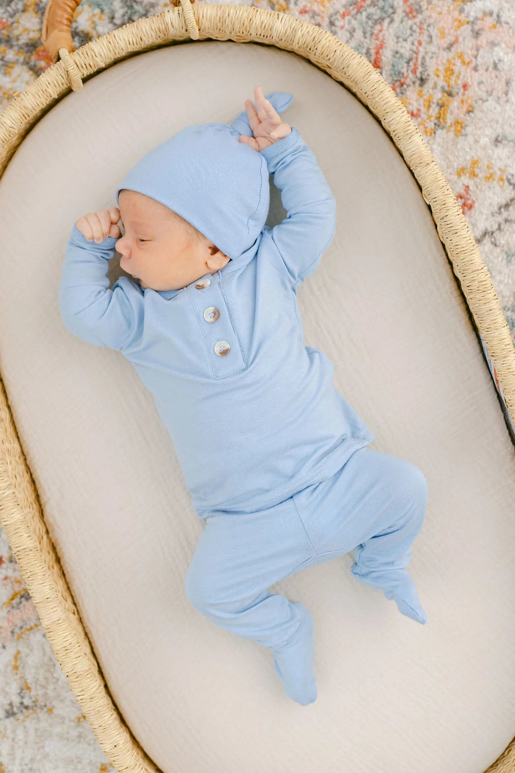 Newborn Baby Boy Outfit – Two-Piece Baby Clothes Set NB–24 Months, Soft Modal (Baby Blue)