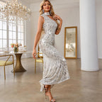 Sexy Backless Sequ Dress Women Clothing Prom Evening Dress
