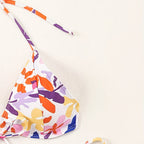 Women Clothing Big Floral Print Halter Sexy Push up Swimsuit Women Bikini