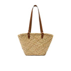 Simple Shoulder Straw Bag Large Capacity Straw Bag Woven Bag Vacation Beach Bag Natural Grass Women Bag
