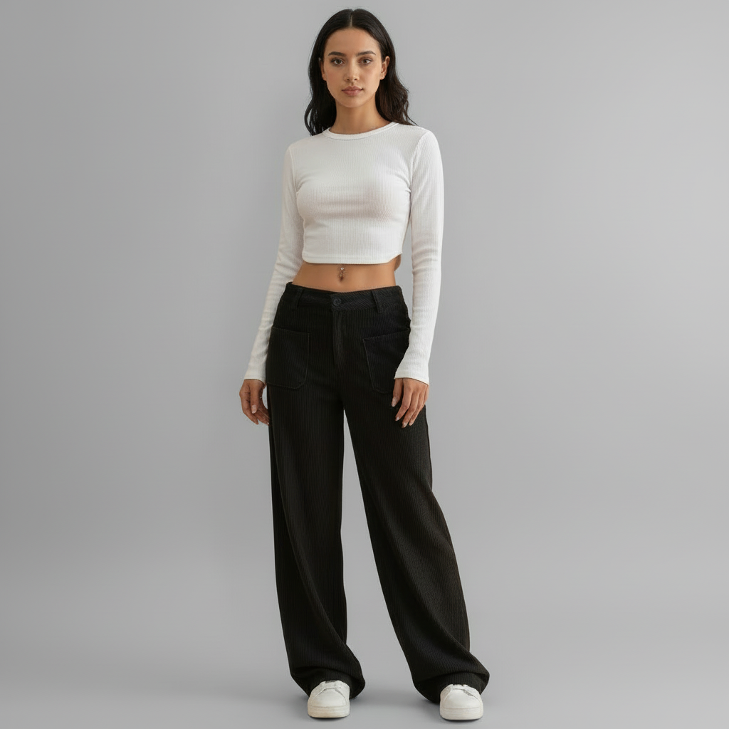 Casual Wide Leg Trousers