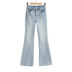 Women's Light Blue High Waist Slim Fit Bootcut Jeans