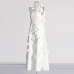 High-grade Stitching Three-dimensional Flower Sling Dress