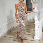 Women Clothing Evening Dress Sexy Sequin Sling Dress