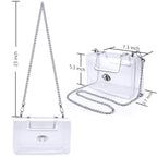 Women's Transparent evening Clutch Bag – Stylish Clear Crossbody Shoulder purse with Removable Gold Chain Strap