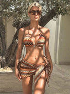 Bikini Double Bikini Three Piece Swimsuit Women Halter Swimsuit