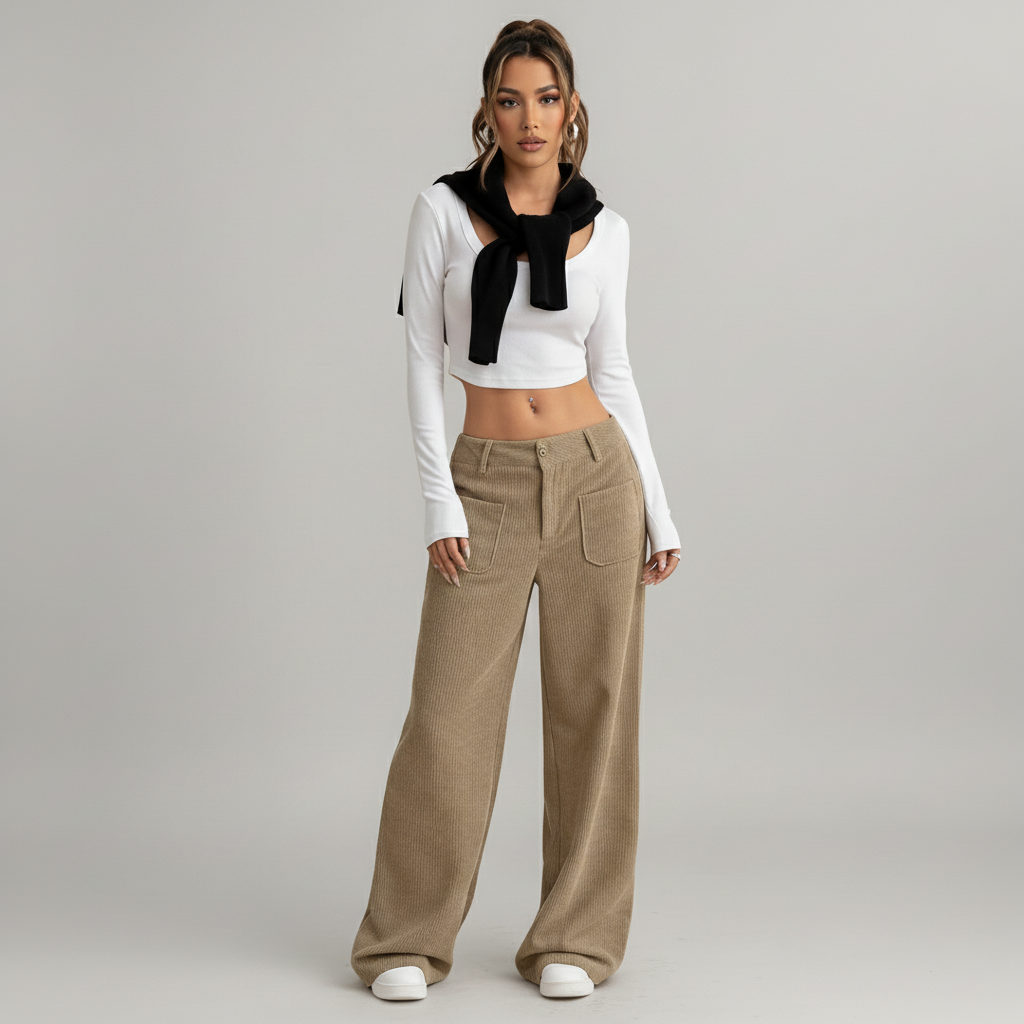 Casual Wide Leg Trousers