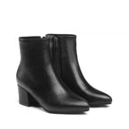 Chunky Heel Ankle Boots with Zipper