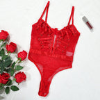 Sexy Hollow Out Cutout Mesh See through Jumpsuit Sexy Lingerie Set