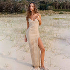 Summer Beach Dress Women Solid Color Sexy Knitted Hollow Out Beach Bikini Swimsuit Blouse Sun Protective Clothing Crochet hook