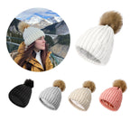 Soft Beanie Fluffy Ball Cap — Warm Knitted Winter Hat with Pom Pom