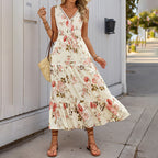 Dress Summer Women Printed Sleeveless Dress