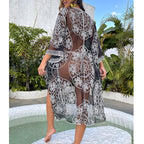 Water Soluble Silk Sun Protection Clothing Hollow Out Cutout Embroidered Strap Loose Sexy Casual Beach Cover Up