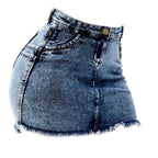 Women's Denim Shorts - Frayed Raw Hem Ripped Jeans Shorts