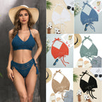 Hand Crocheting Knitted Strap Halter Bikini Top Beach Sexy Backless Bra Swimsuit Crochet hook