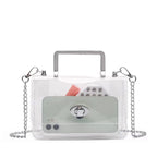 Women's Transparent evening Clutch Bag – Stylish Clear Crossbody Shoulder purse with Removable Gold Chain Strap