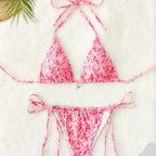 Bikini Triangle Cup Lace up Starfish Accessories Sexy Split Bikini Swimsuit for Women